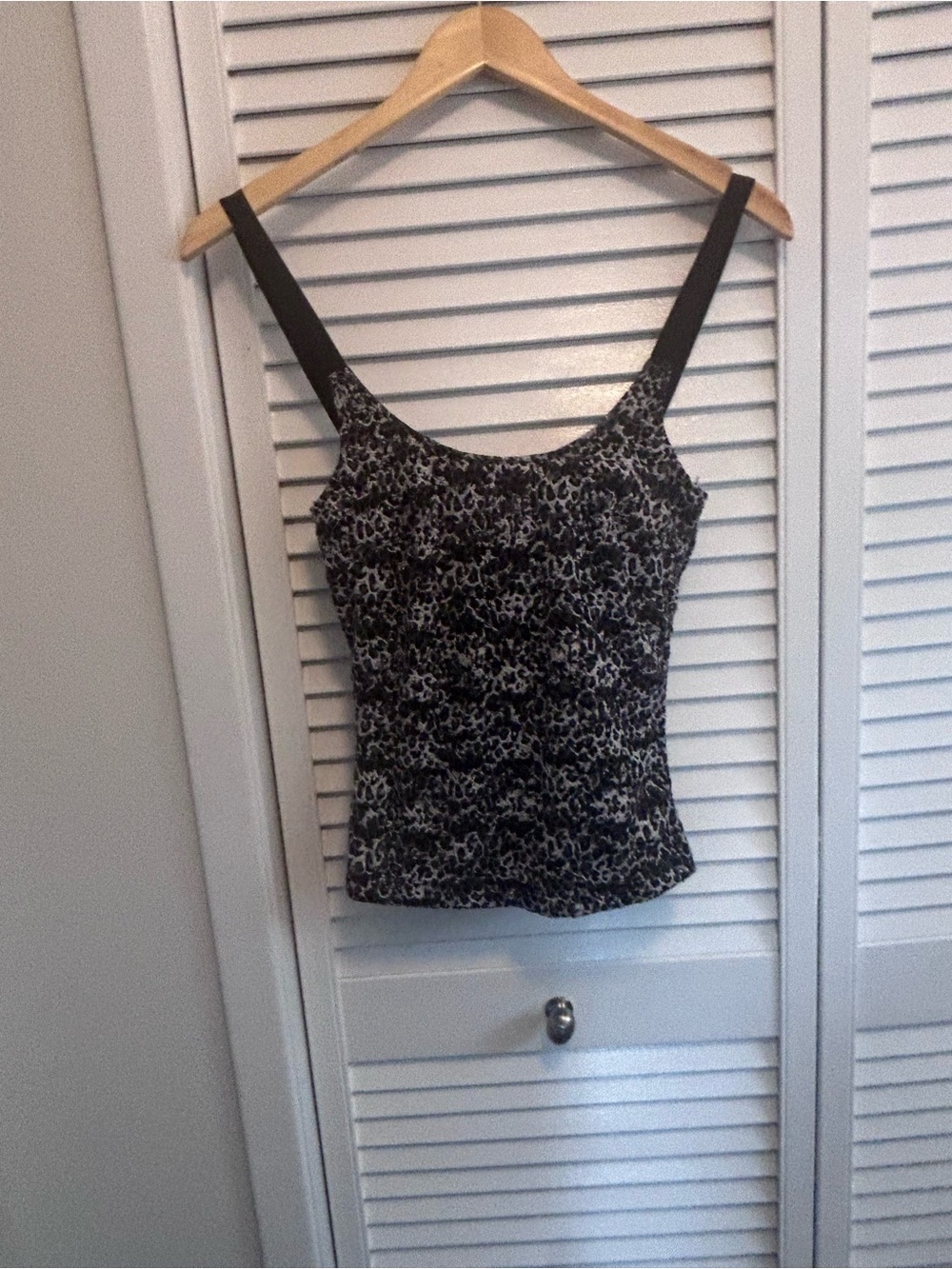 Black and White Animal Print Tank Top - Women